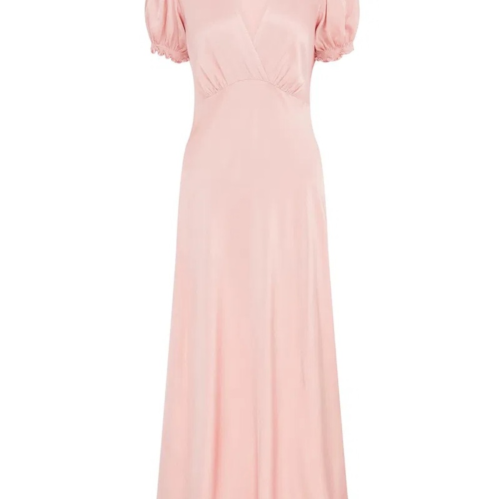 Ghost London pink midi dress